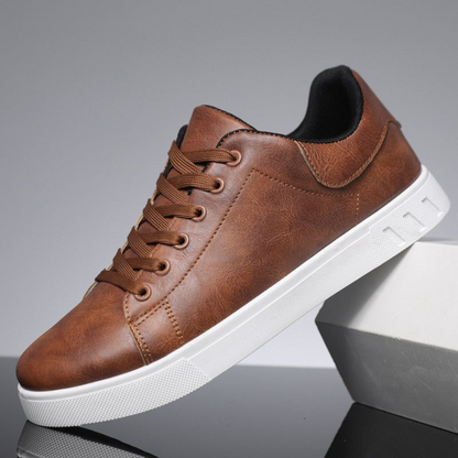 Stylish Leather Lace Up Shoes - Comfortable Casual Wear - BritishElegance