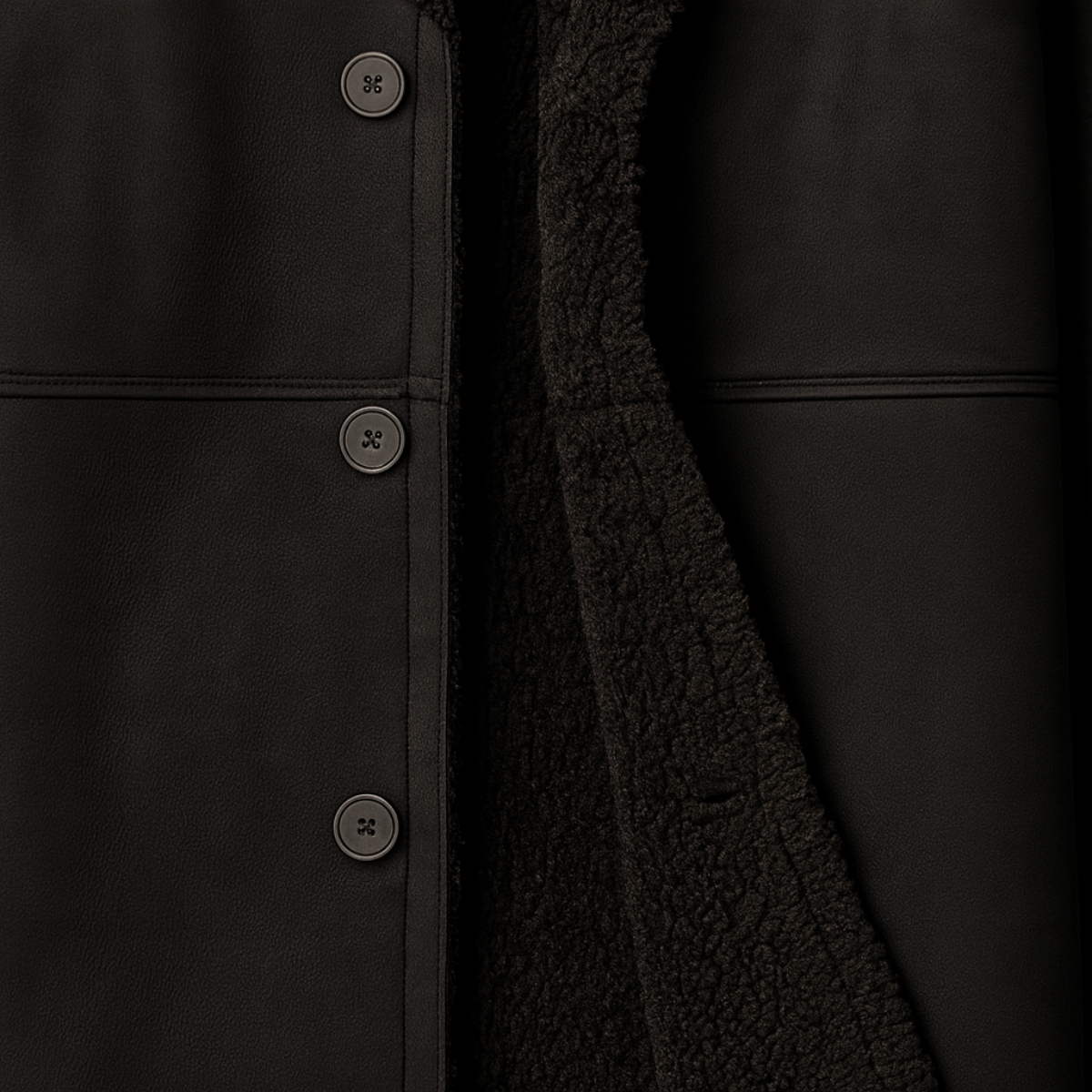 Men’s Long Line Suede Coat with Shearling Lining