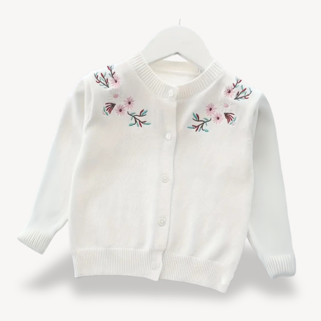 Embroidered Button-Front Cardigan for Toddlers