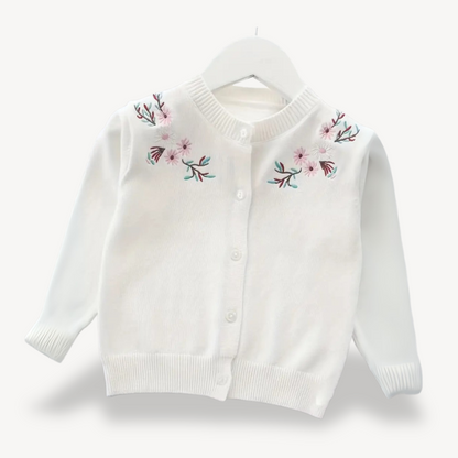Embroidered Button-Front Cardigan for Toddlers
