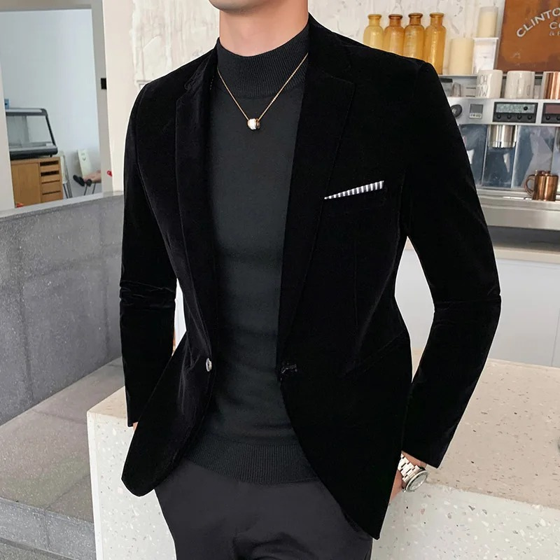 Men's Tailored Velvet Tuxedo Jacket - BritishElegance