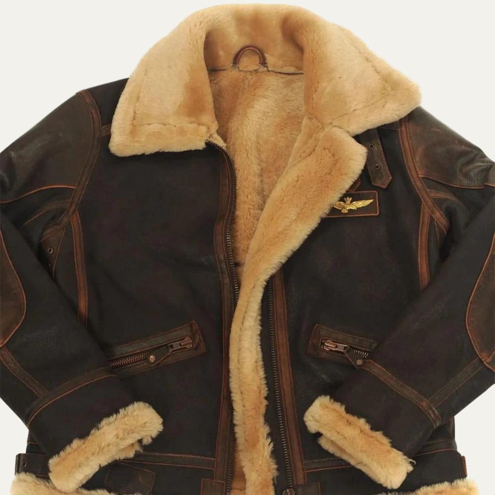 Men’s Shearling Aviator Leather Jacket
