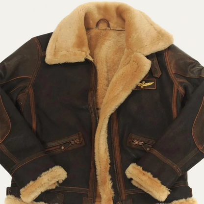 Men’s Shearling Aviator Leather Jacket