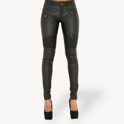 Loravelle Women's Faux Leather Moto Pants
