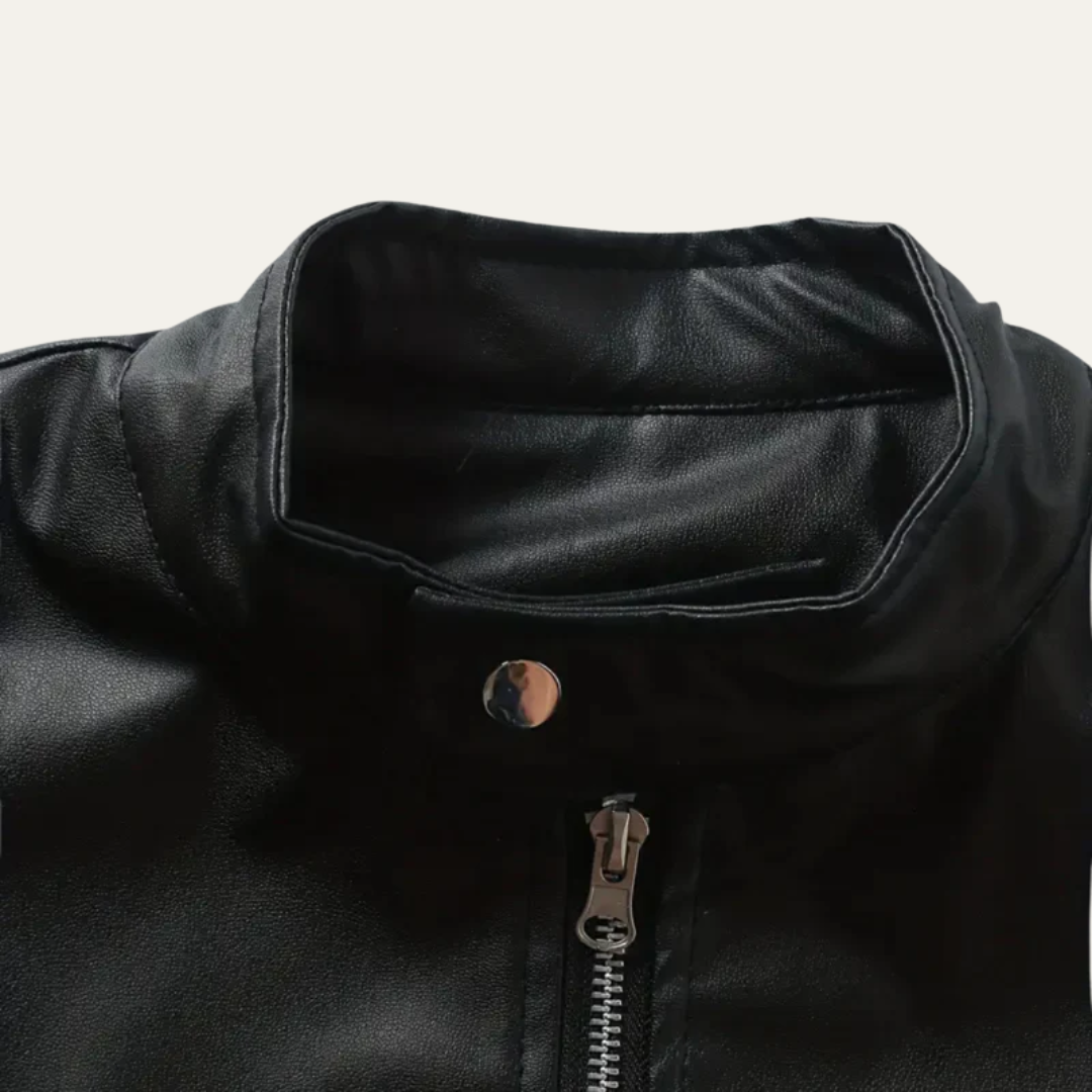 Men’s Fitted Leather Motorcycle Jacket
