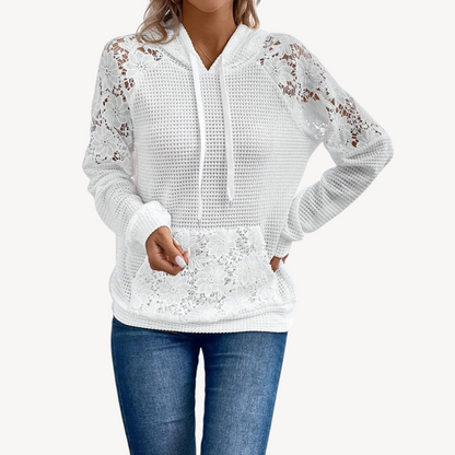 White Lace Hoodie for Women