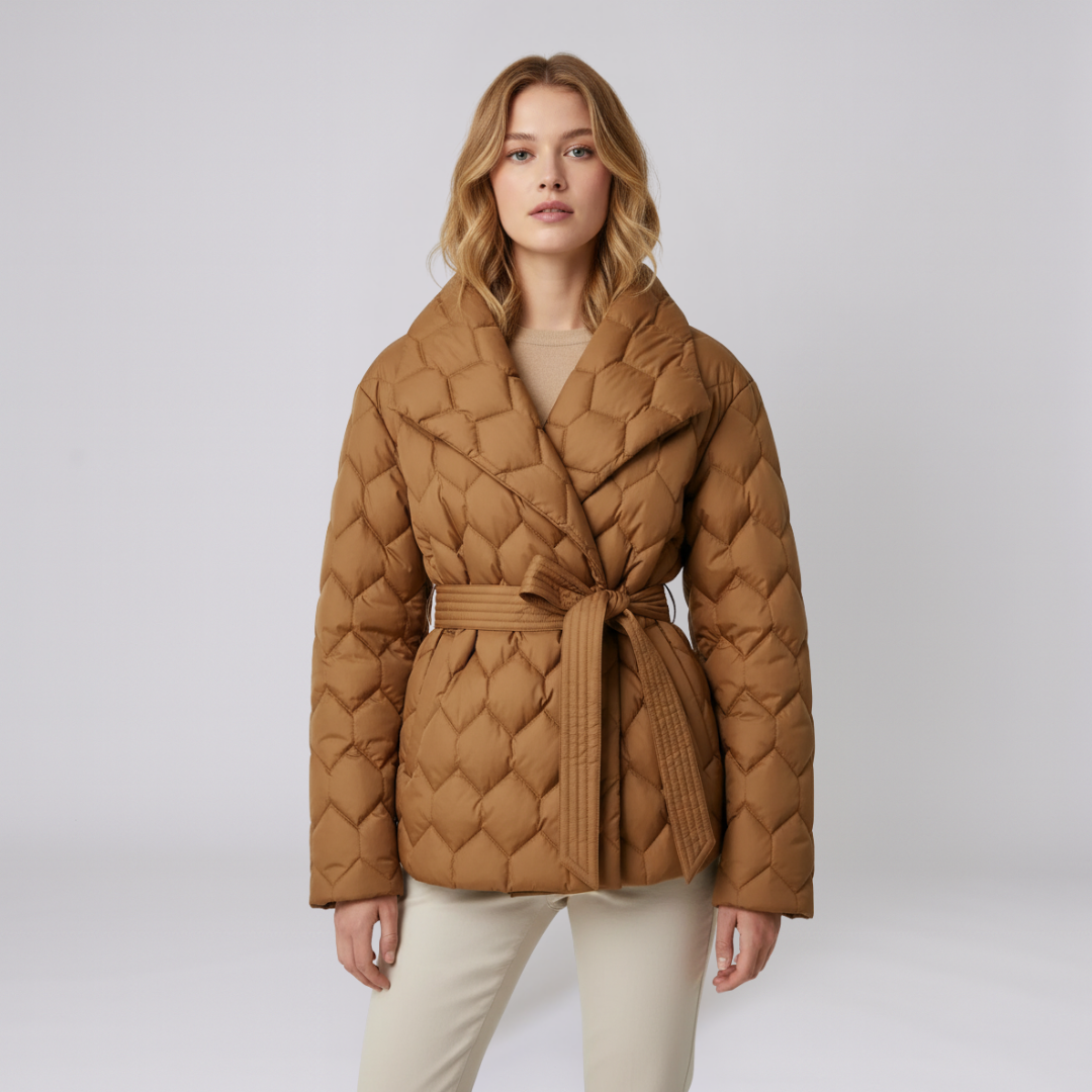 Alyssa | Down Jacket - Belted Elegant Autumn Outerwear for Women
