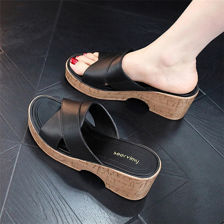 High Heel Espadrille Wedge Sandals - Summer Open Toe Shoes