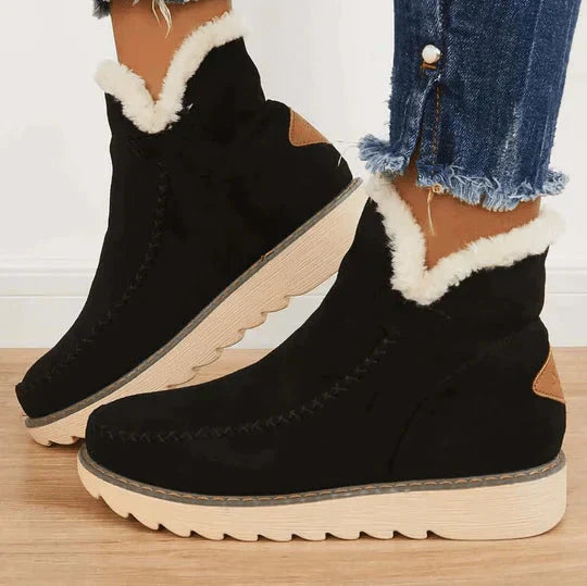 Isla Ankle Boots | Fur Trim Platform Sole Ankle Boots