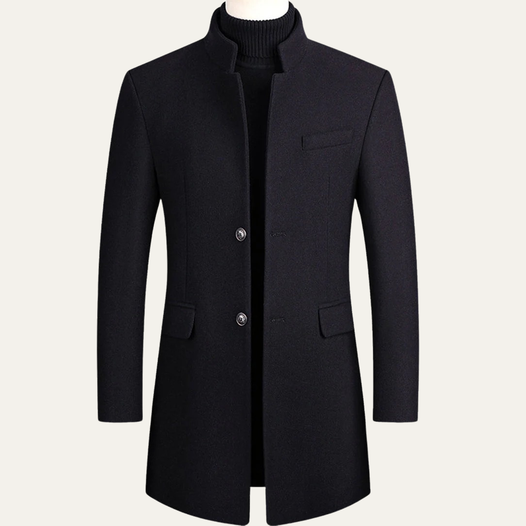Men’s Mid Length Stand Collar Topcoat