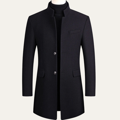 Men’s Mid Length Stand Collar Topcoat