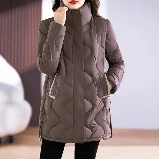 Warm Quilted Winter Coat for Women - BritishElegance