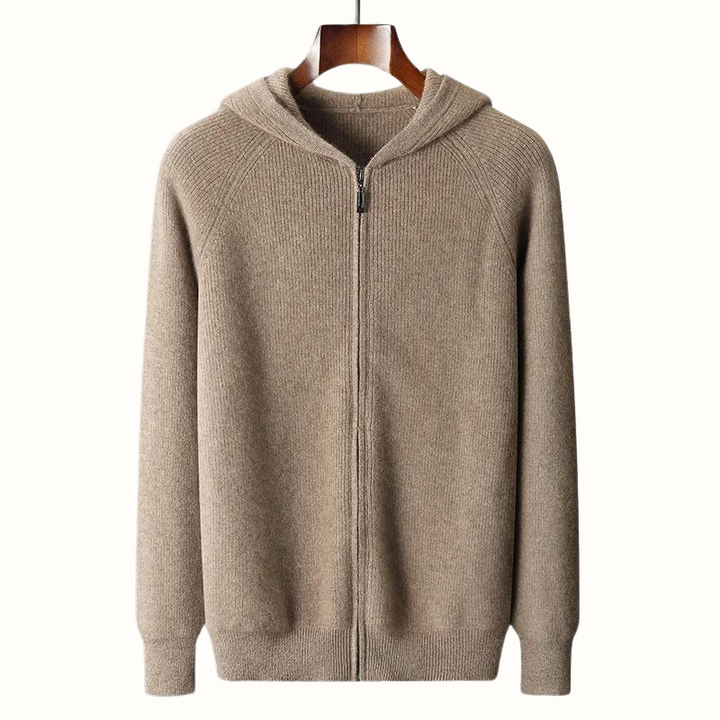 Fabian | Men’s Cashmere Zipper Vest with Hood – Luxury Knit Hoodie