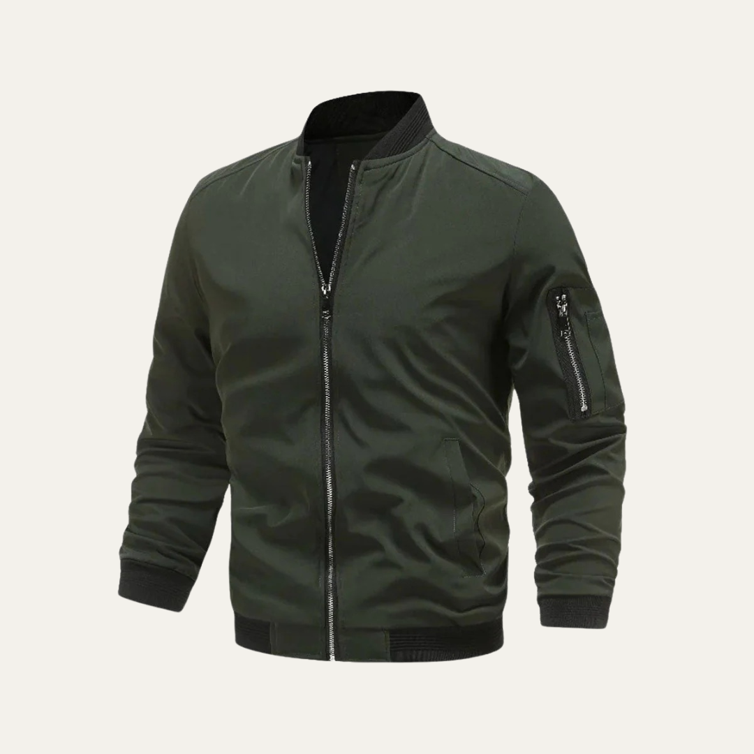 Men’s Classic Baseball Collar Bomber Jacket