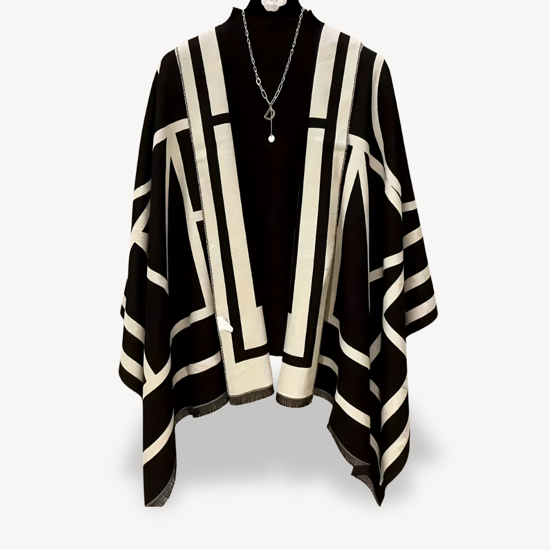 Geometric Print Kimono Shawl for Women