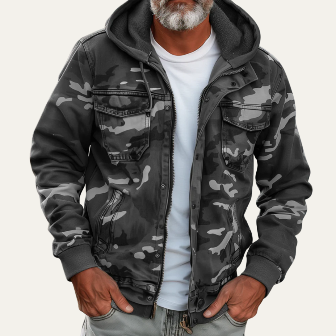 Men’s Layered Hooded Utility Jacket