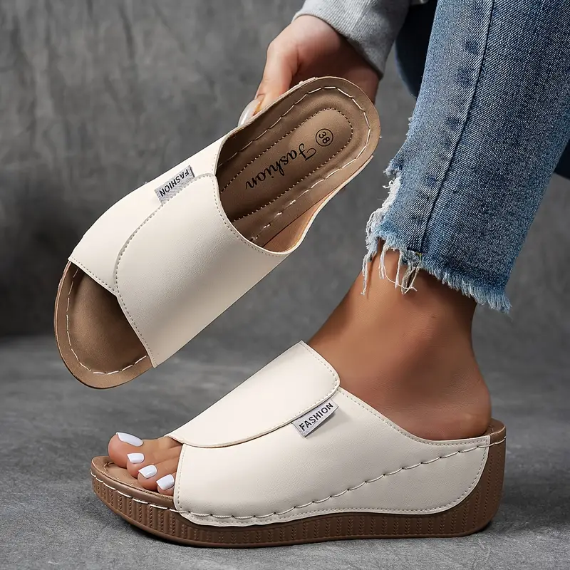 Comfortable Womens Open Toe Wedge Sandals - BritishElegance