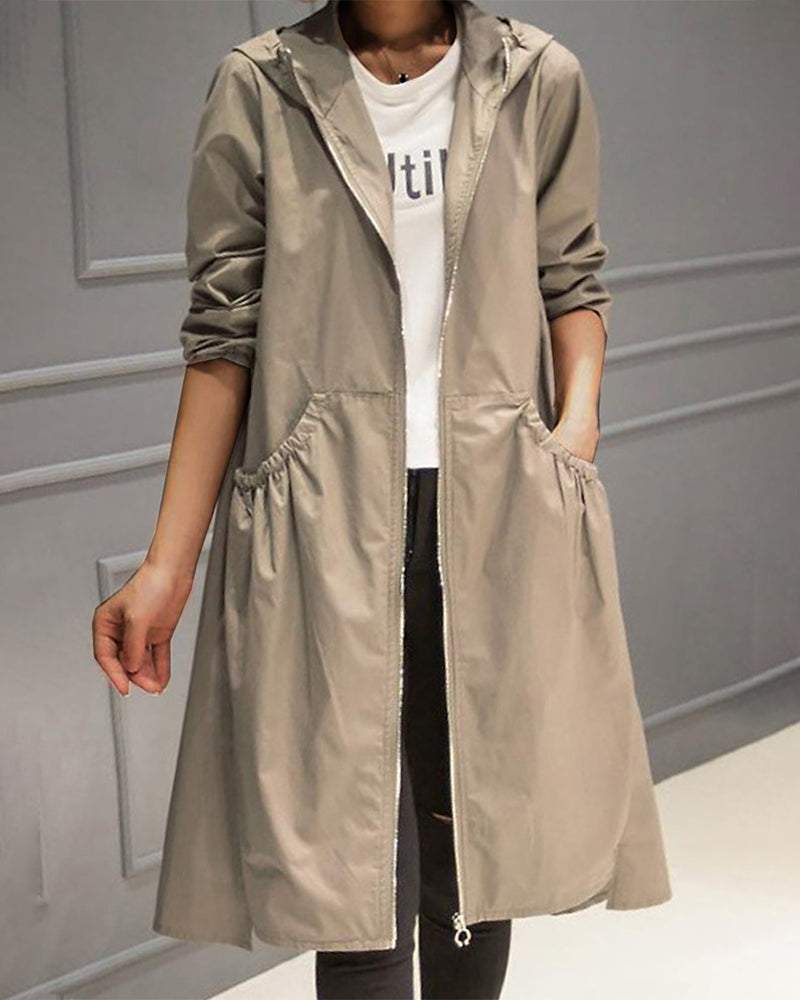 Classic Simple Short Raincoat for Daily Use - BritishElegance