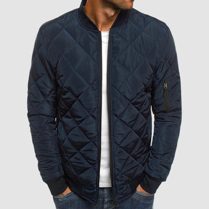 Men’s Quilted Cotton Zip Front Bomber Jacket