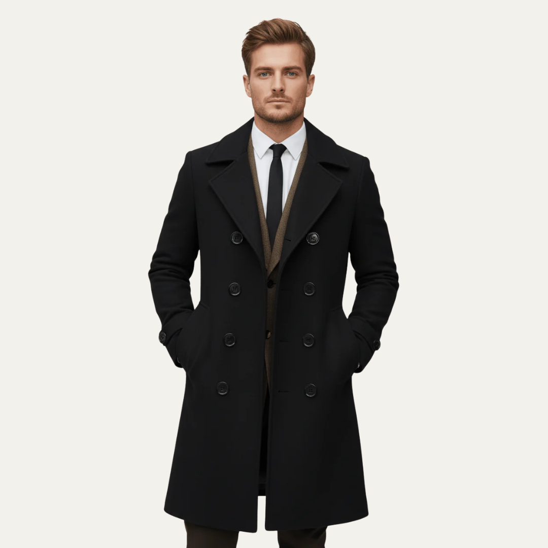 Men’s Mid-Length Double-Breasted Peacoat