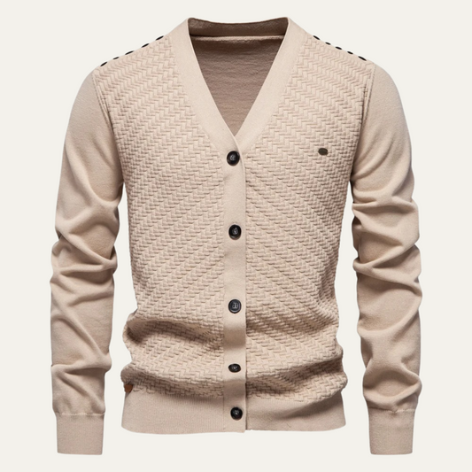 The Dulwich Men's Casual V Neck Button Up Knit Cardigan