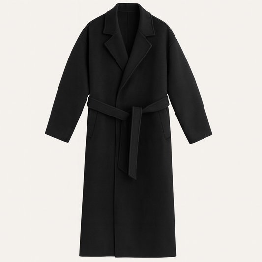 The Whitechapel Men's Elegant Camel Wrap Wool Coat with Belt