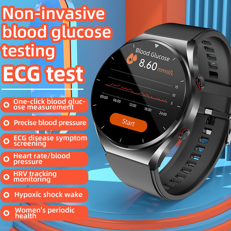 One-Touch Smart Health Watch – Blood Sugar, Blood Pressure, EKG, and HRV Monitoring Device