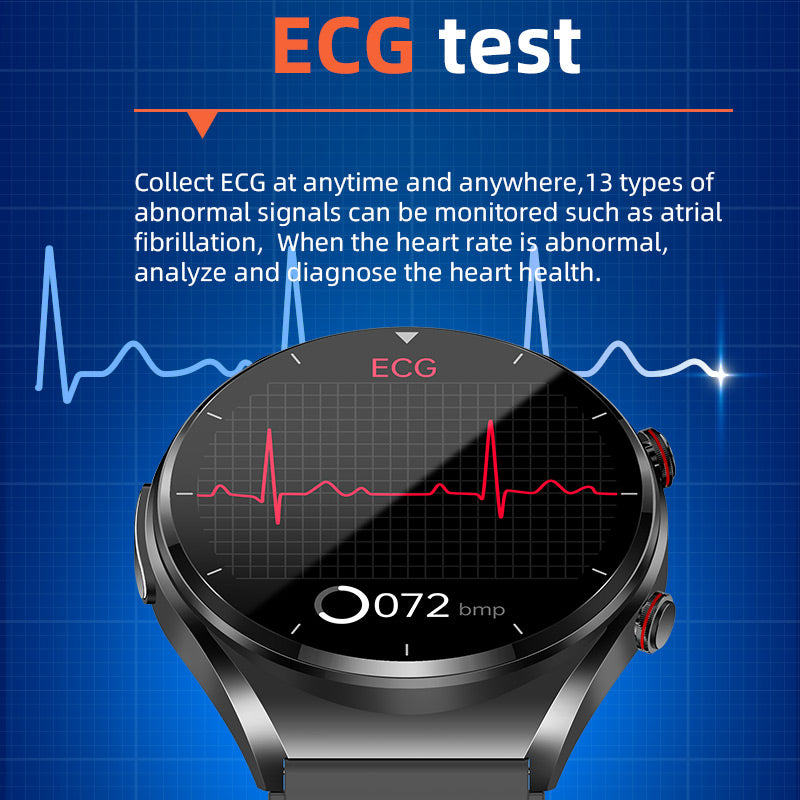 One-Touch Smart Health Watch – Blood Sugar, Blood Pressure, EKG, and HRV Monitoring Device