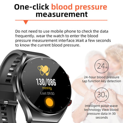 One-Touch Smart Health Watch – Blood Sugar, Blood Pressure, EKG, and HRV Monitoring Device