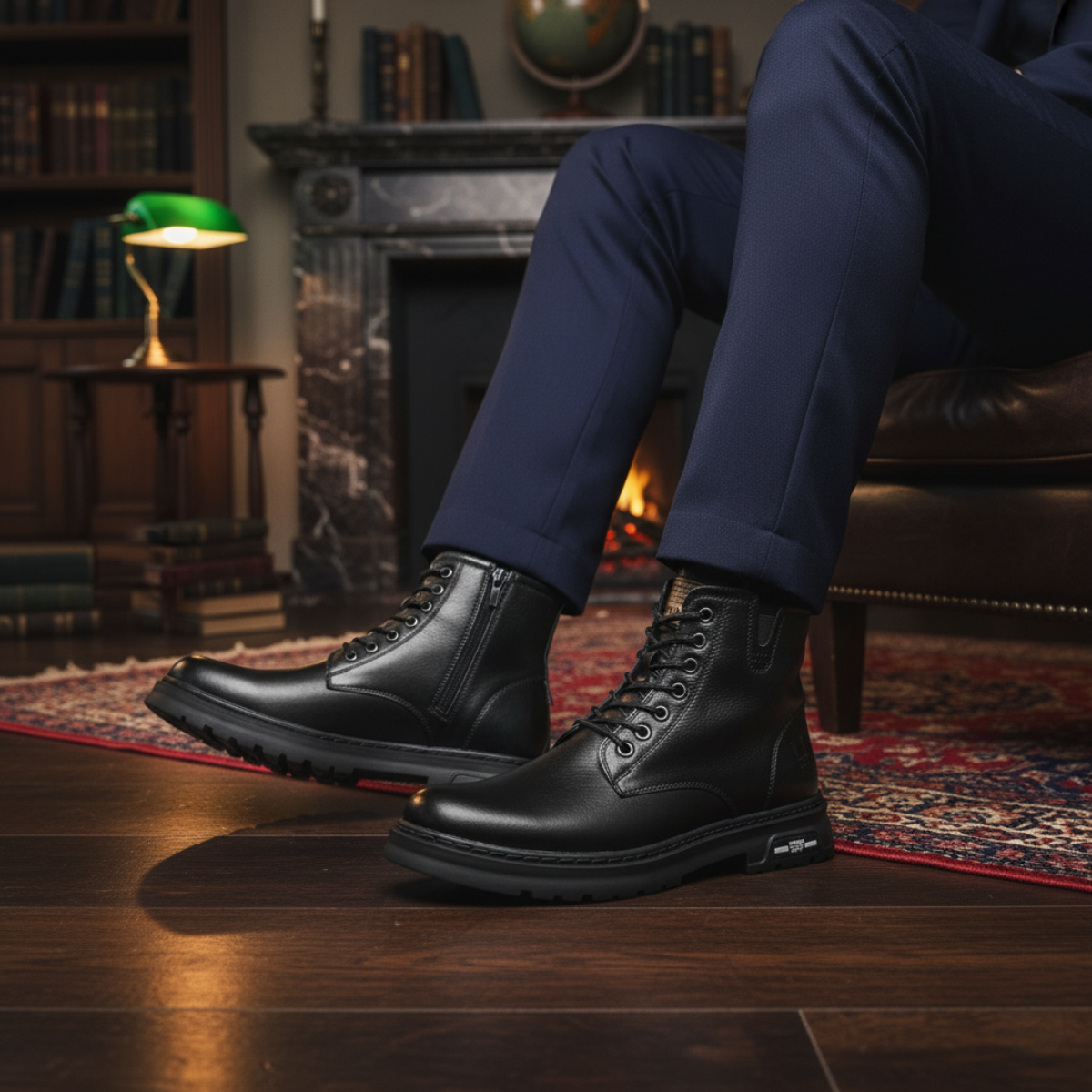 The Lipari Men’s Durable Non Slip Leather Ankle Boots