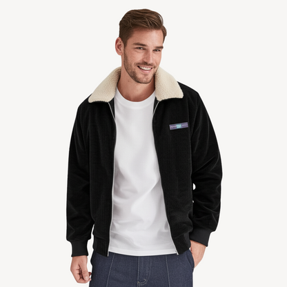 Men's Corduroy Sherpa Lined Bomber Jacket