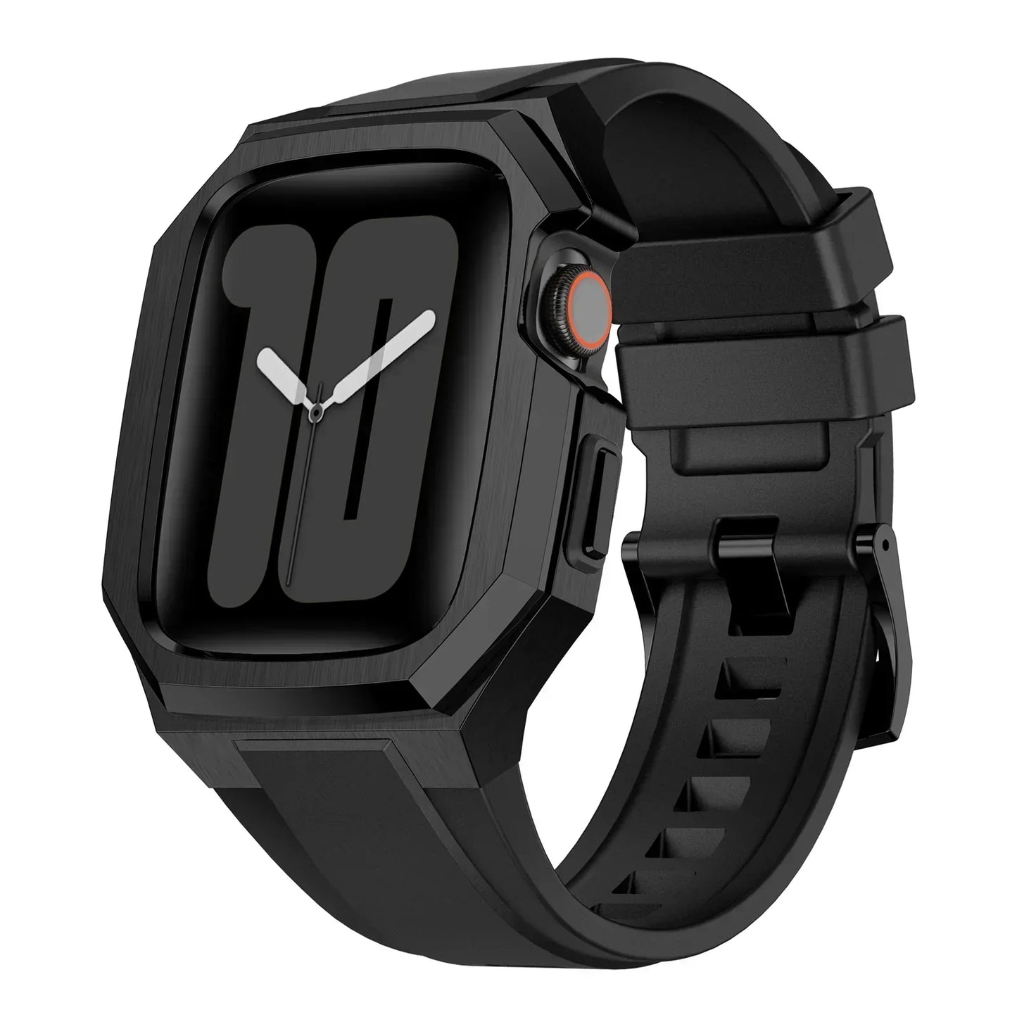 Vibrant Rubber Apple Watch Strap With Metal Case - BritishElegance