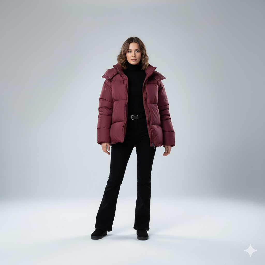Jasmine | Padded Jacket - Oversized Quilted Hooded Winter Coat for Women