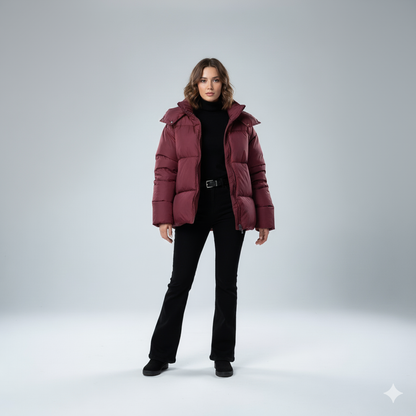 Jasmine | Padded Jacket - Oversized Quilted Hooded Winter Coat for Women