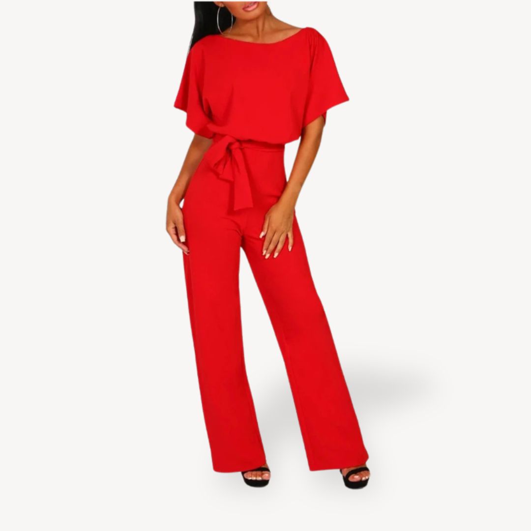 Women's Elegant Wide Leg Polyester Jumpsuit