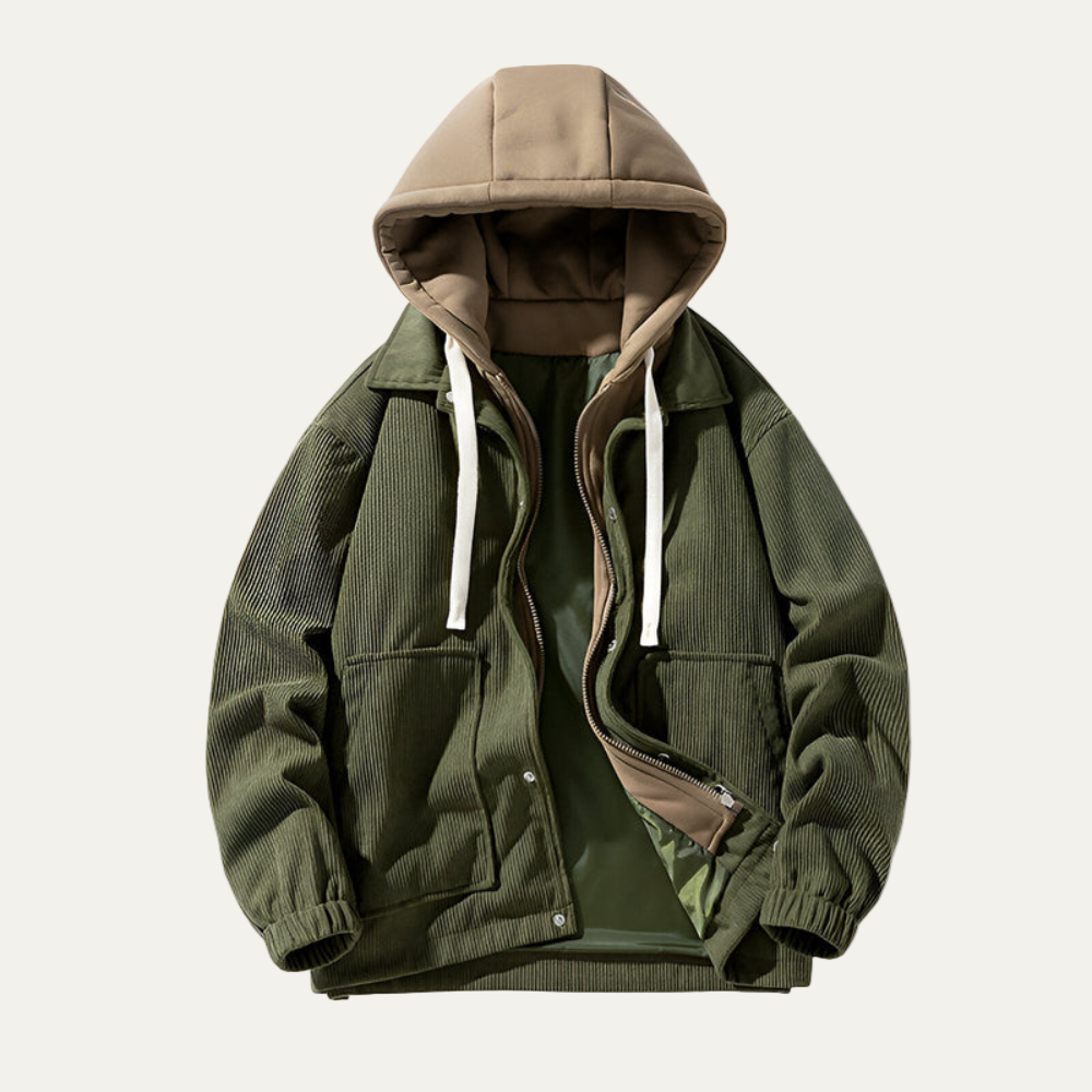 Men’s Corduroy Hooded Trucker Jacket