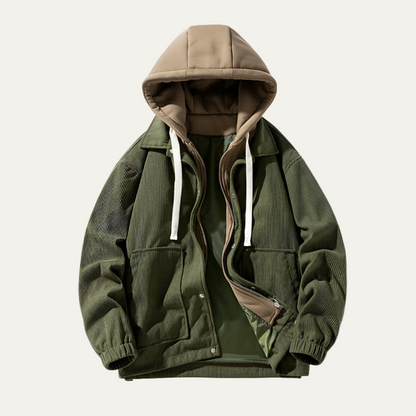 Men’s Corduroy Hooded Trucker Jacket