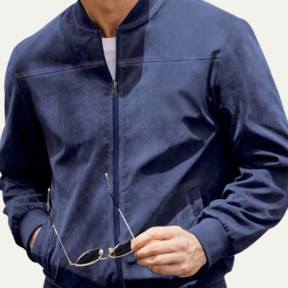 Men’s Casual Suede Look Bomber Jacket