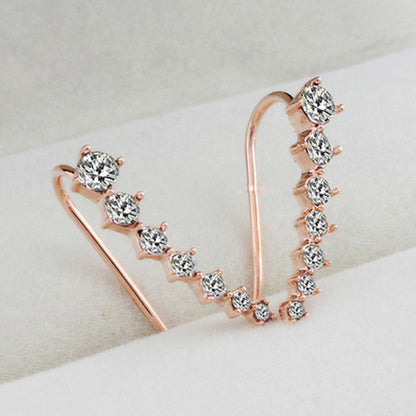 Sparkling Silver Diamond Stud Earrings - BritishElegance