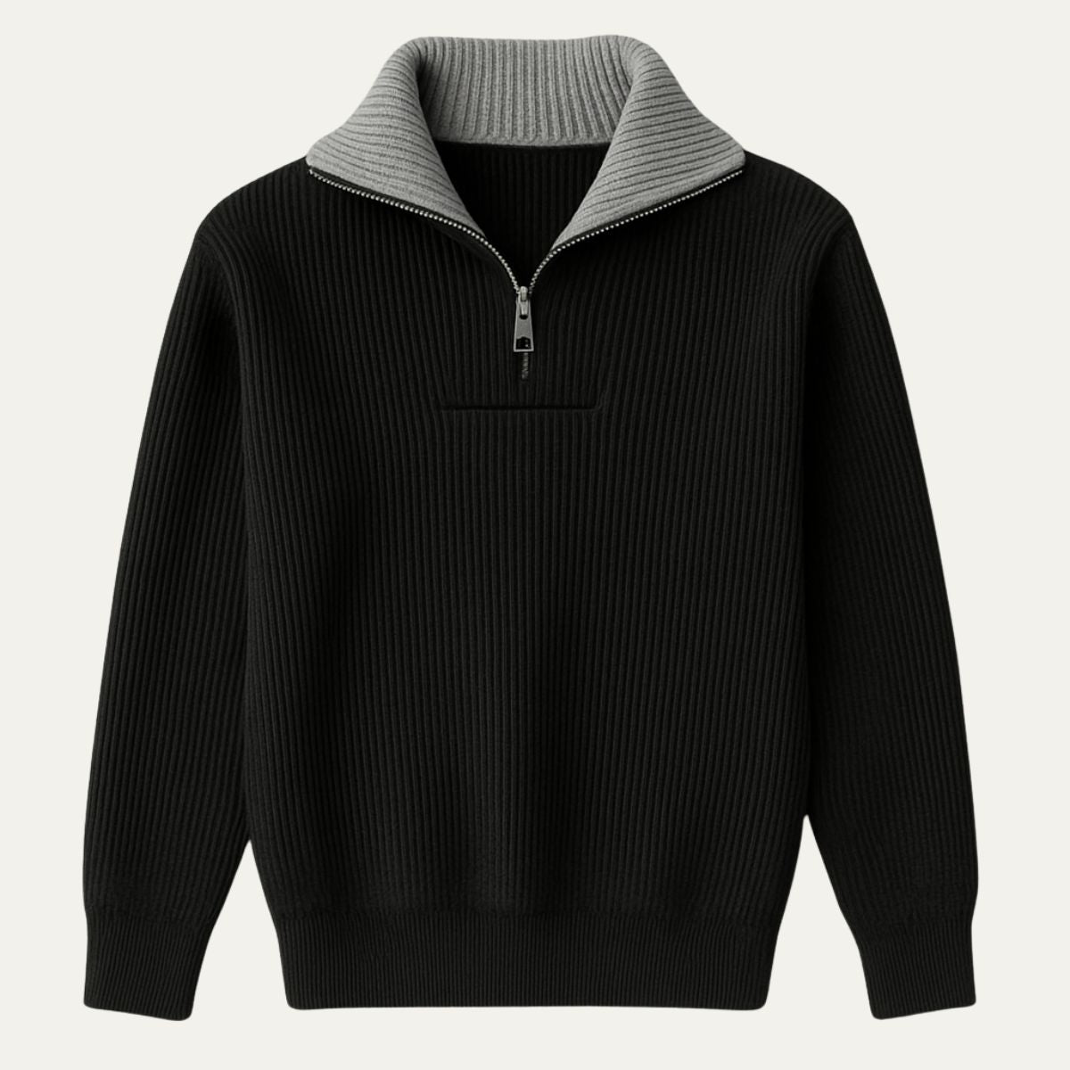 Men’s Ribbed Quarter Zip Knit Sweater