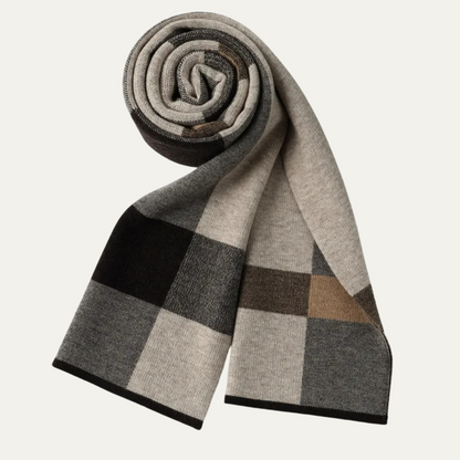 The Highgate Men's Classic Knit Plaid Scarf