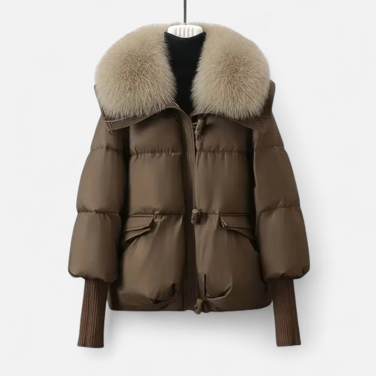 Soft Faux Fur Puffer Coat - Warm and Stylish - BritishElegance