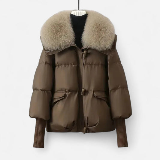 Soft Faux Fur Puffer Coat - Warm and Stylish - BritishElegance