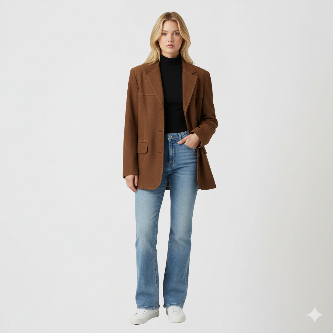 Claudine | Autumn Jacket - Oversized Button-Up Outerwear with Pockets for Women