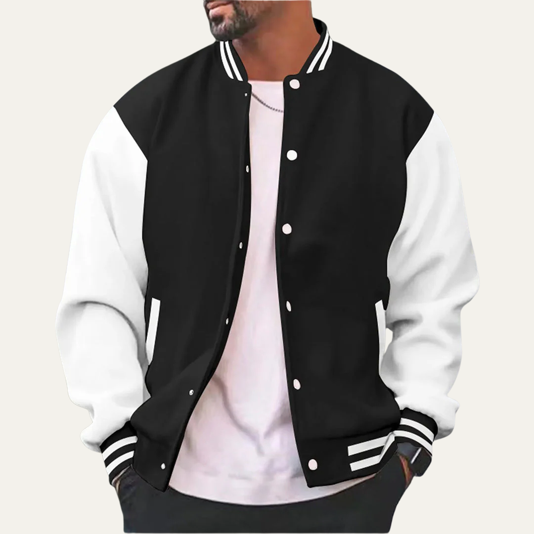 Men’s Classic Contrast Sleeve Varsity Jacket