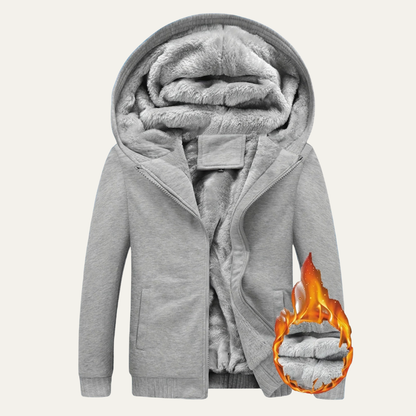 Men’s Heavy Duty Plush Fleece Lined Hooded Zip Jacket