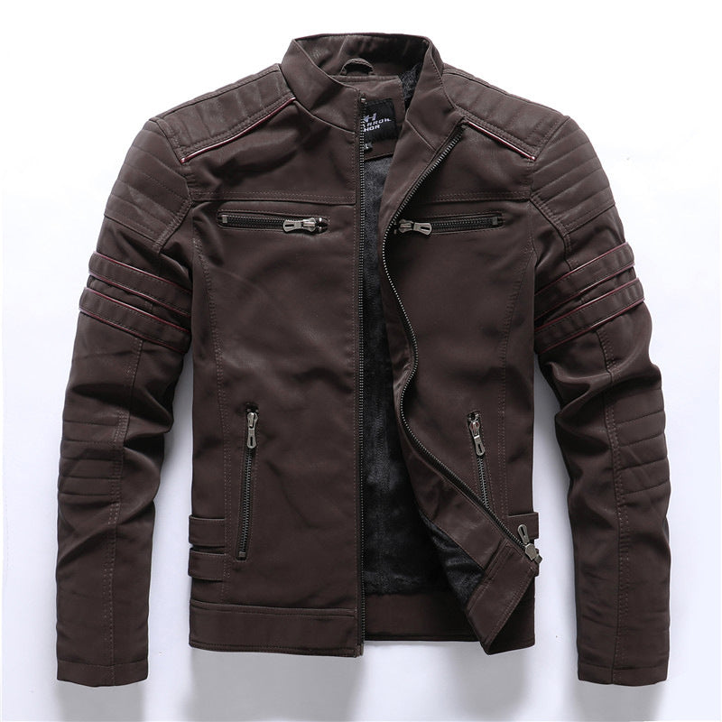 Cevori Stylish Stand Collar Biker Jacket