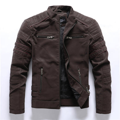 Cevori Stylish Stand Collar Biker Jacket