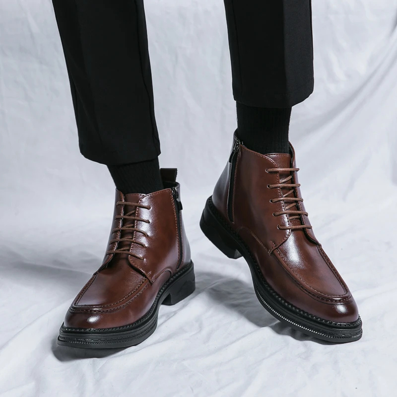 Classic Vegan Leather Chelsea Ankle Boots for Men - BritishElegance