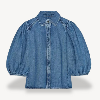 Denim Puff Sleeve Shirt